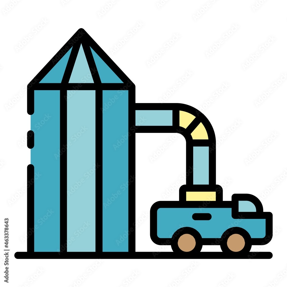 Poster wheat elevator icon. outline wheat elevator vector icon color flat isolated