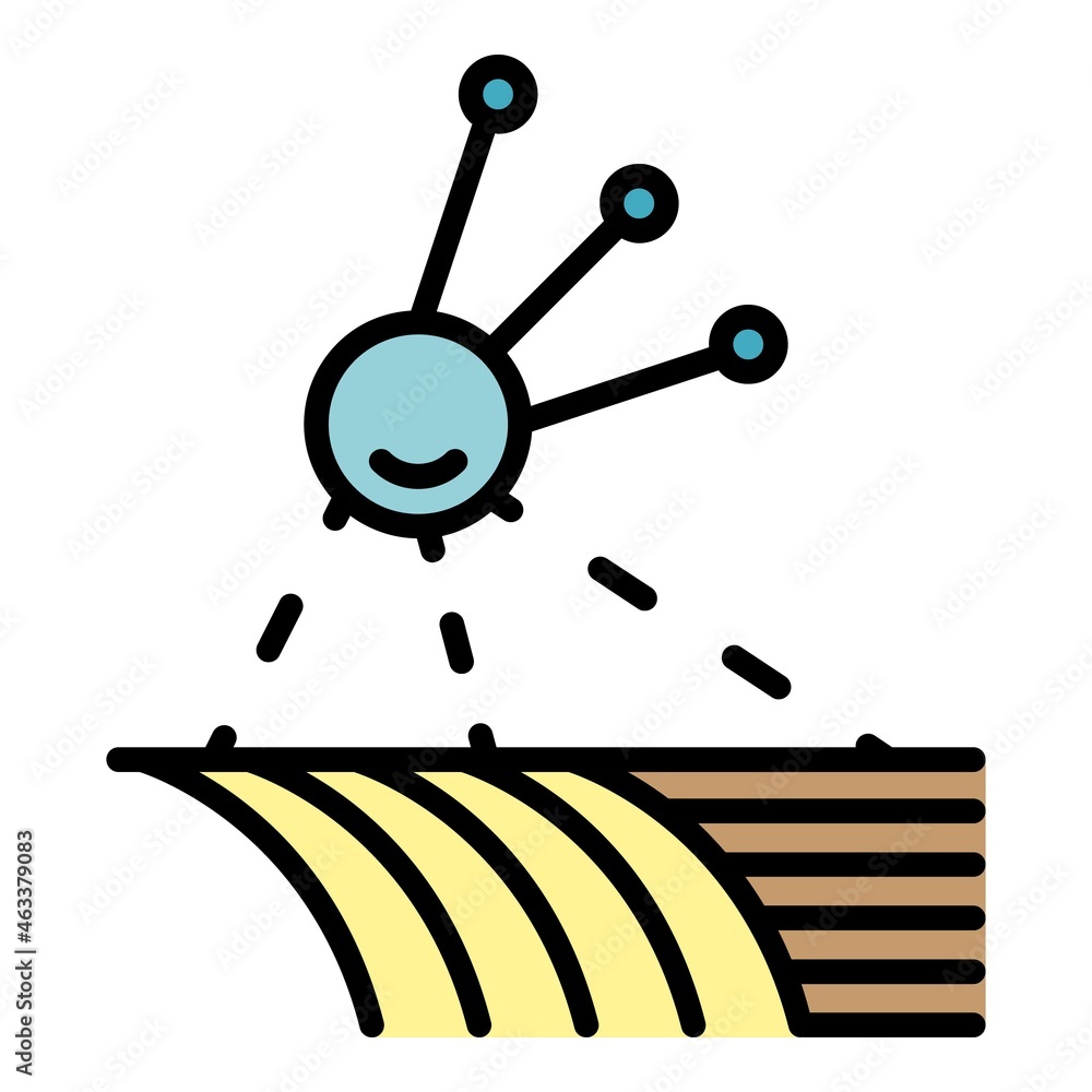 Poster smart field control icon. outline smart field control vector icon color flat isolated