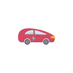 electric car isolated illustration. electric car flat icon on white background. electric car clipart.