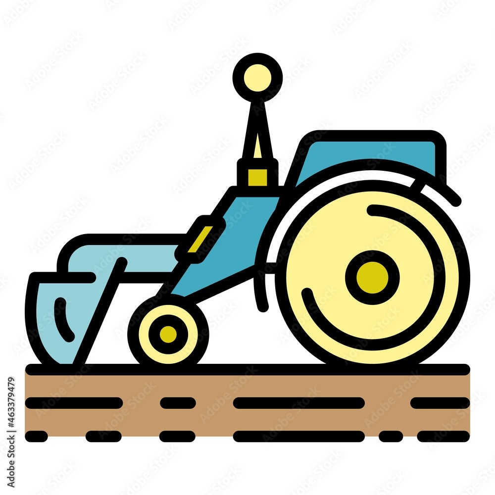 Poster smart remote tractor icon. outline smart remote tractor vector icon color flat isolated