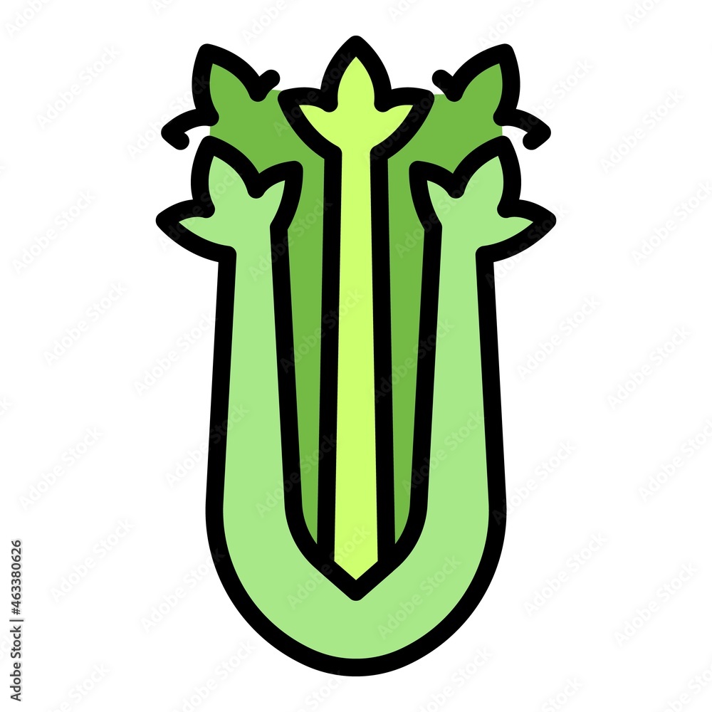 Poster celery icon. outline celery vector icon color flat isolated