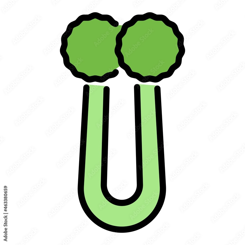 Poster fresh celery icon. outline fresh celery vector icon color flat isolated