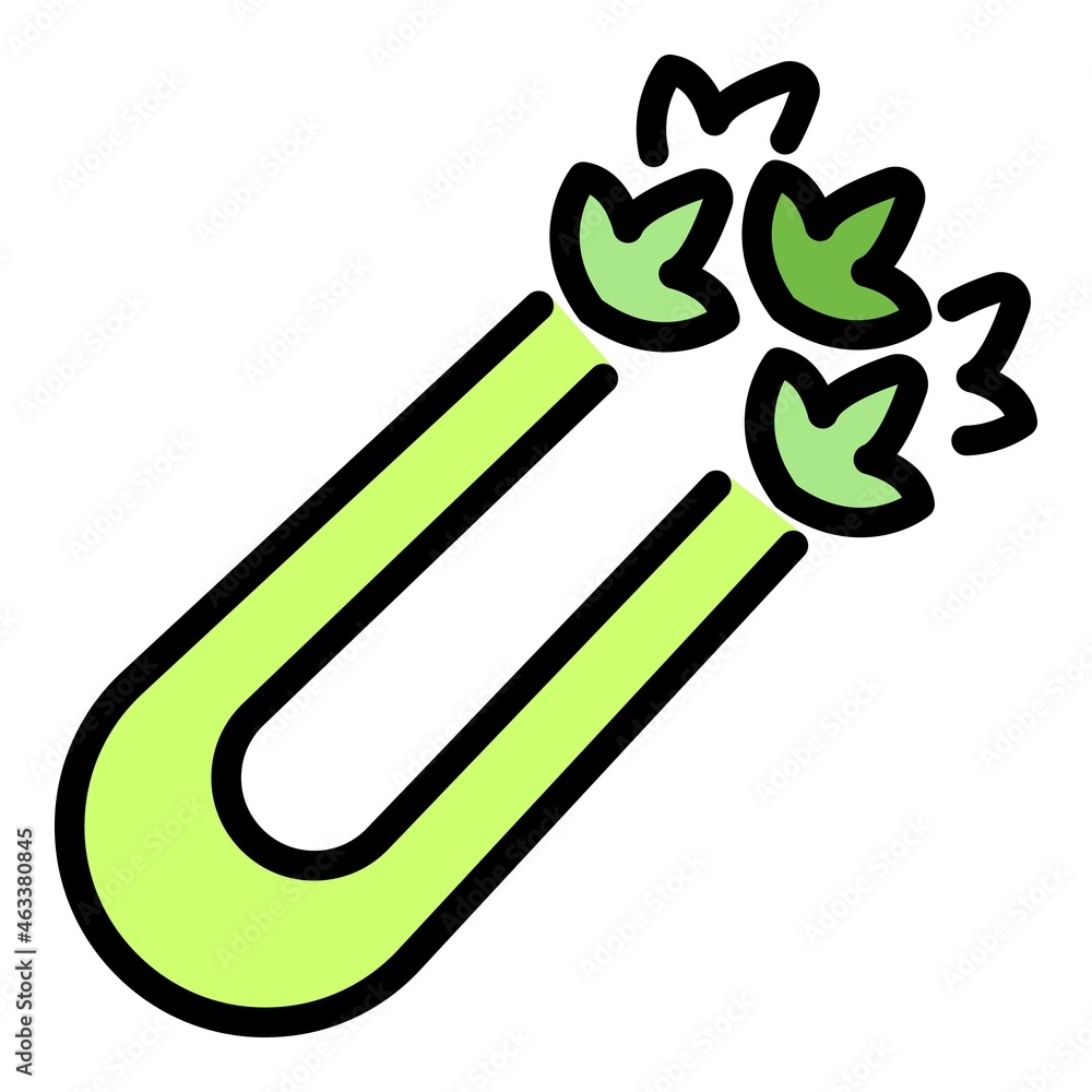 Sticker detox celery icon. outline detox celery vector icon color flat isolated