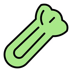 Celery food icon. Outline celery food vector icon color flat isolated