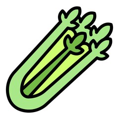 Celery plant icon. Outline celery plant vector icon color flat isolated