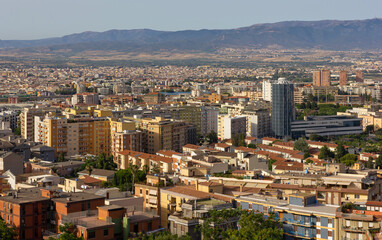 Obraz premium View the city of Cagliari, Italy, from Castello historic district