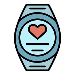 Smartwatch icon. Outline smartwatch vector icon color flat isolated