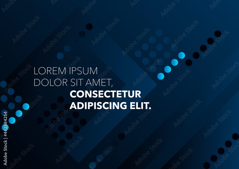 Poster horizontal abstract dark blue template with color graphic elements and place for text. vector illust