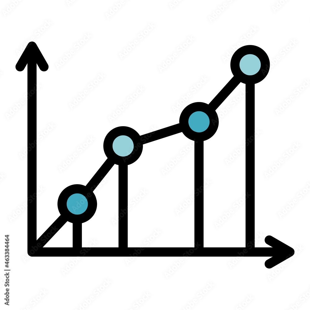 Poster startup graph icon. outline startup graph vector icon color flat isolated