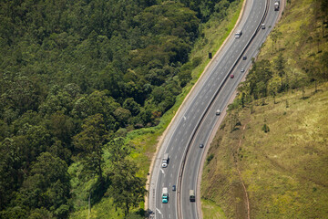 Aerial view of road and highway