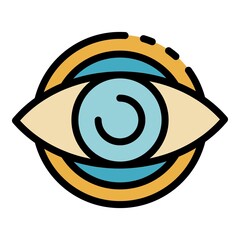 Eye startup icon. Outline eye startup vector icon color flat isolated