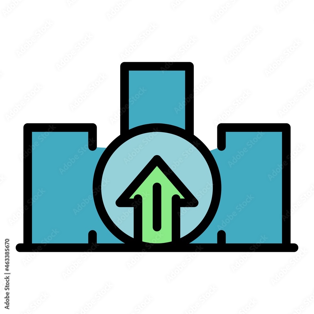 Poster startup loading icon. outline startup loading vector icon color flat isolated