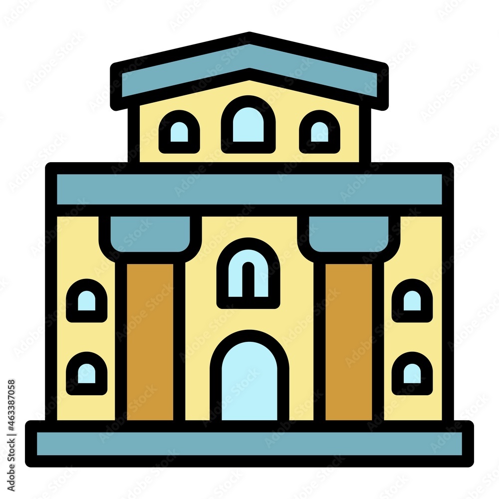 Poster architectural building icon. outline architectural building vector icon color flat isolated