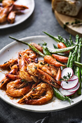 Garlic and Herby Prawn with Sauteed Vegetables