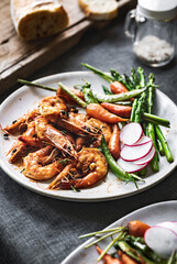 Garlic and Herby Prawn with Sautéed Vegetables