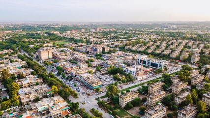 Aerial view of community living in Islamabad  
 - obrazy, fototapety, plakaty