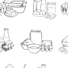  Vector   pattern with dough ingredients.