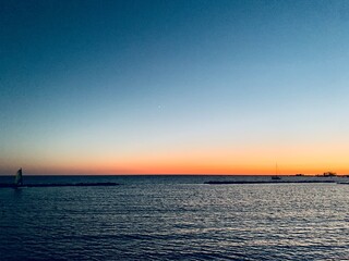 Fototapeta premium sunset at sea from paphos city cyprus iceland