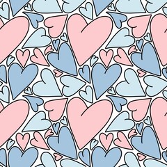 Seamless valentines pattern with hearts for postcard and gifts and cards 