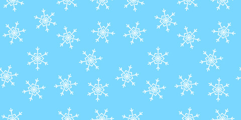 Snowflakes seamless pattern. Christmas background vector illustration. For wrapping paper, design, postcard, fabric, baby clothes, baby room. Christmas and New Year concept.