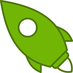 Rocket Filled Linear Vector Icon Design