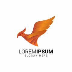 Fototapeta premium phoenix mascot gradient logo design vector