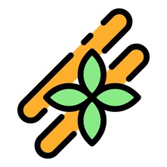 Cinnamon flower icon. Outline cinnamon flower vector icon color flat isolated
