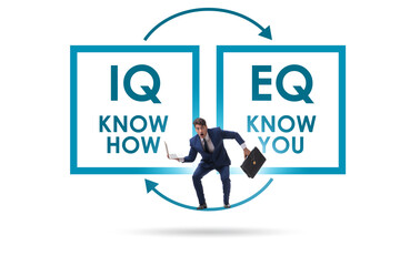 EQ and IQ skill concepts with businessman