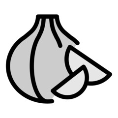 Garlic icon. Outline garlic vector icon color flat isolated