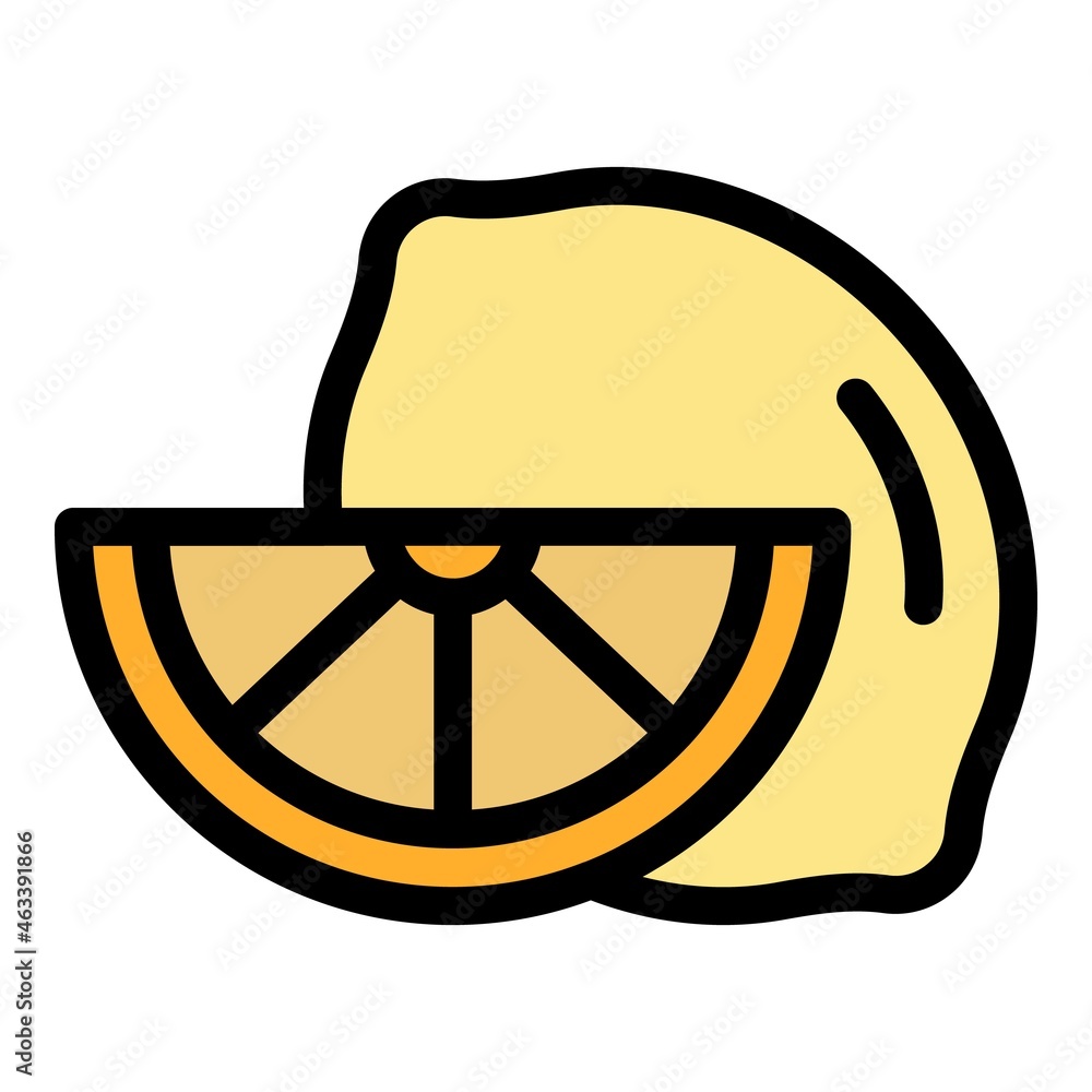 Poster slice lemon icon. outline slice lemon vector icon color flat isolated