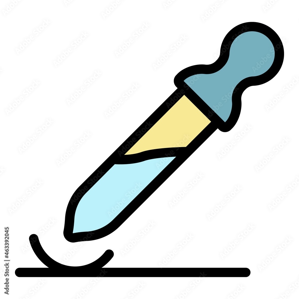 Poster editor pipette icon. outline editor pipette vector icon color flat isolated