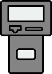 Kiosk Filled Linear Vector Icon Design