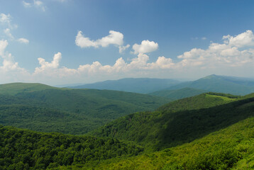 Green mountain hills, Bieszczady Mountains, Poland