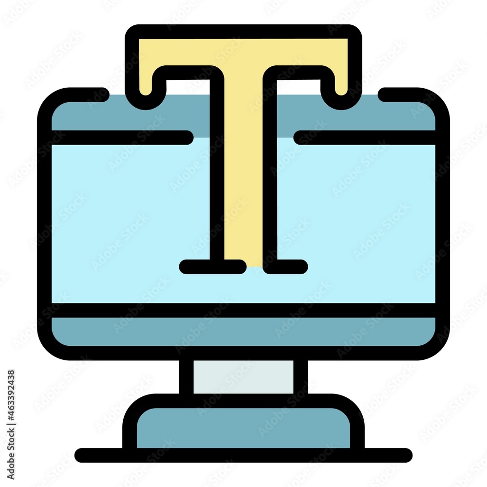 Poster text editor icon. outline text editor vector icon color flat isolated