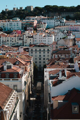 Fototapeta na wymiar the city of lisbon seen from the elevator