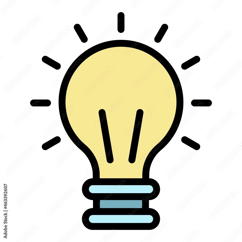 Aufkleber editor bulb idea icon. outline editor bulb idea vector icon color flat isolated