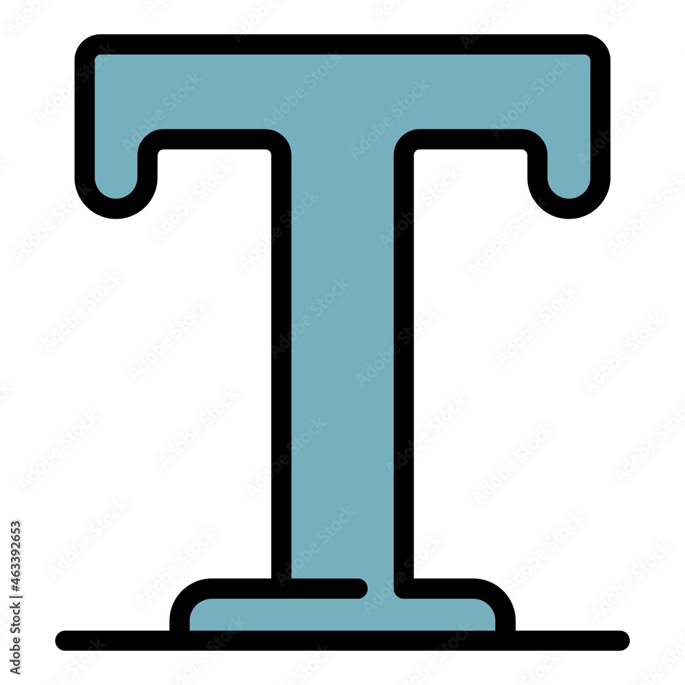 Poster text pc editor icon. outline text pc editor vector icon color flat isolated