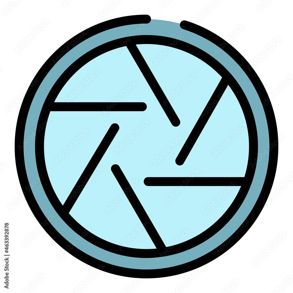 Poster editor shutter icon. outline editor shutter vector icon color flat isolated