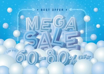 Mega Sale Banner Template design Best offer discount 60-80% off, Shopping banner