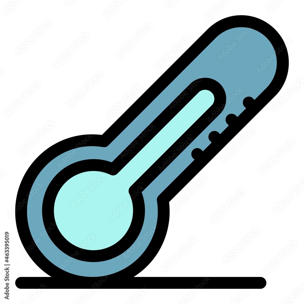 Poster thermometer icon. outline thermometer vector icon color flat isolated