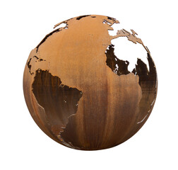 rusty metallic globe