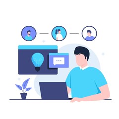 Flat illustration of social intelligence design concept. Illustration for websites, landing pages, mobile applications, posters and banners