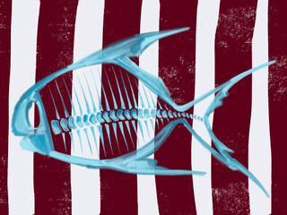 Fish in red strip