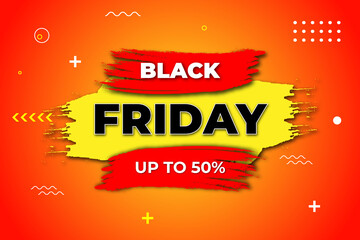 Black Friday sale poster. Commercial discount event banner. Black background textured. Vector business illustration. Black Friday vector illustration. Black Friday sale banner layout design