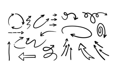 Arrow doodle set. Hand drawn set of arrows.