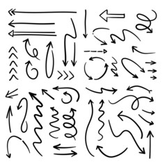 Arrow doodle collection. Hand drawn arrows.
