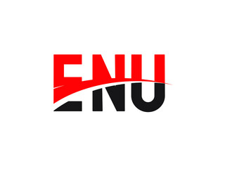 ENU Letter Initial Logo Design Vector Illustration