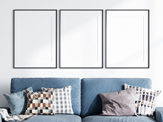 frame mockup in modern living room