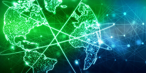 2d illustration world map abstract background
