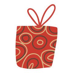 Christmas gift box tied with a bow.